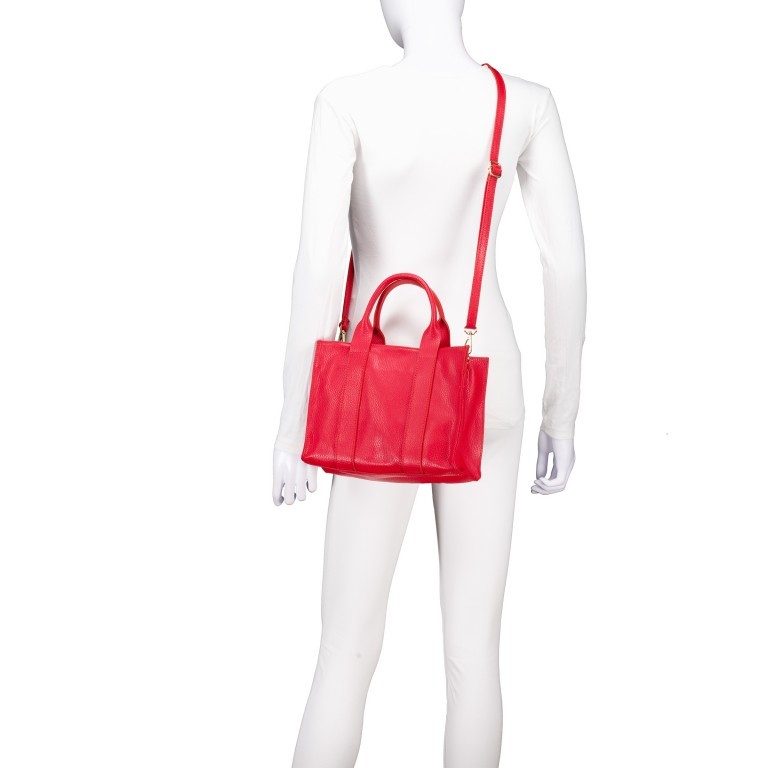 Handtasche Dollaro Book Tote Rot, Farbe: rot/weinrot, Marke: Hausfelder Manufaktur, EAN: 4065646025363, Abmessungen in cm: 26x19x11, Bild 6 von 7