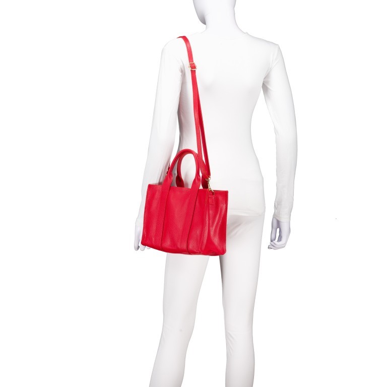 Handtasche Dollaro Book Tote Rot, Farbe: rot/weinrot, Marke: Hausfelder Manufaktur, EAN: 4065646025363, Abmessungen in cm: 26x19x11, Bild 5 von 7