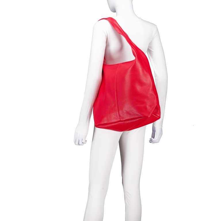 Beuteltasche Dollaro Rot, Farbe: rot/weinrot, Marke: Hausfelder Manufaktur, EAN: 4065646025387, Abmessungen in cm: 33.5x32.5x16, Bild 4 von 5