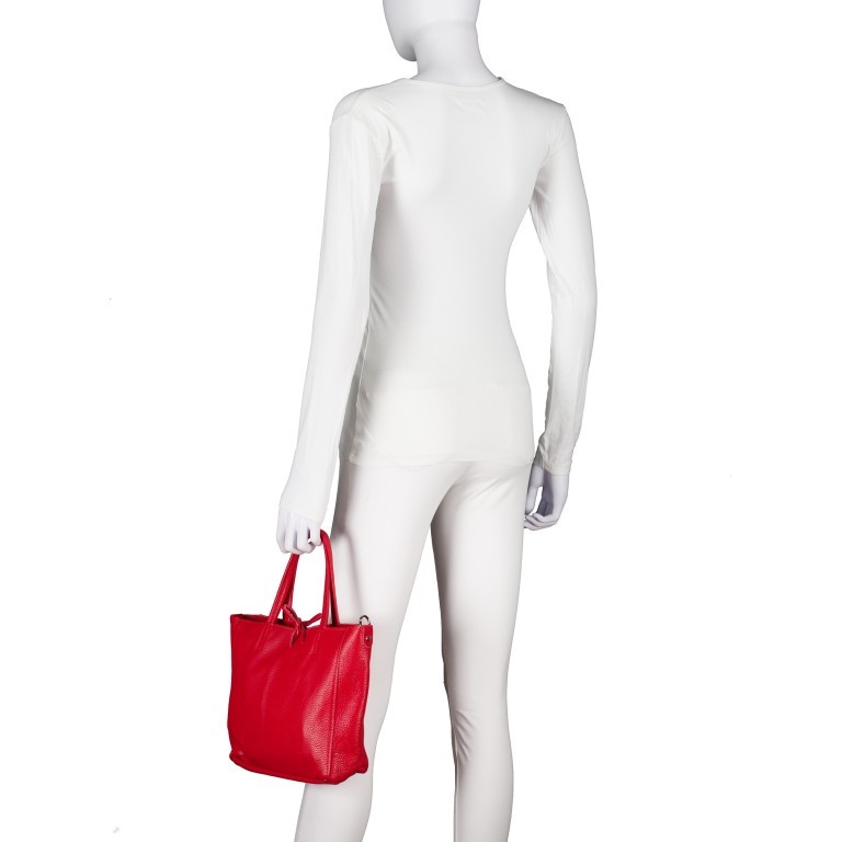 Handtasche Dollaro Hellrot, Farbe: rot/weinrot, Marke: Hausfelder Manufaktur, EAN: 4065646025394, Abmessungen in cm: 23.5x23x8, Bild 4 von 7
