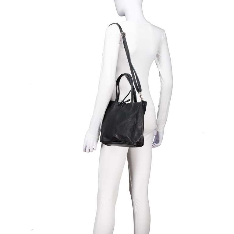 Handtasche Dollaro Schwarz, Farbe: schwarz, Marke: Hausfelder Manufaktur, EAN: 4065646025400, Abmessungen in cm: 23.5x23x8, Bild 5 von 7