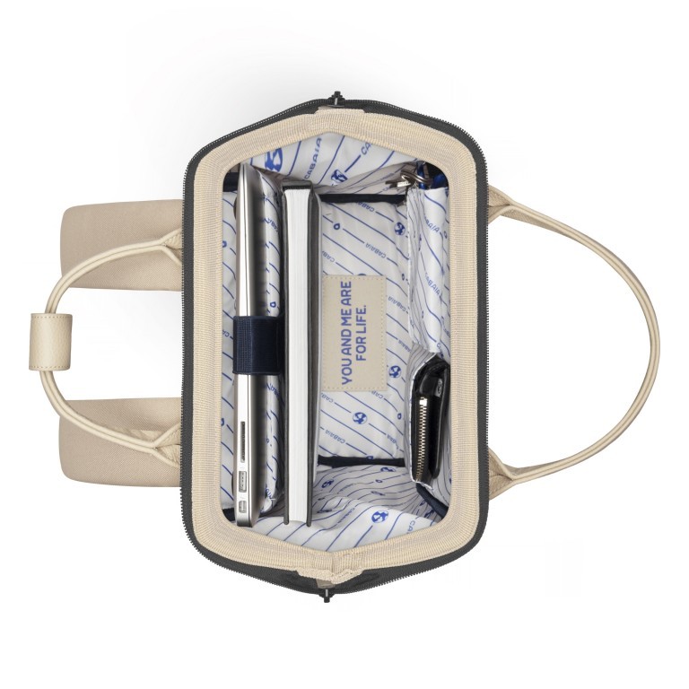 Rucksack Adventurer Small Arcachon mit zwei auswechselbaren Vortaschen Beige, Farbe: beige, Marke: Cabaia, EAN: 3667022007881, Abmessungen in cm: 23x32x13, Bild 8 von 10