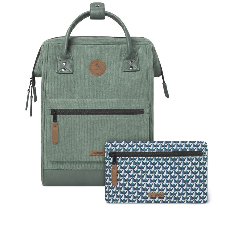 Rucksack Adventurer Medium Niagara mit zwei auswechselbaren Vortaschen Grün, Farbe: grün/oliv, Marke: Cabaia, EAN: 3667022007430, Abmessungen in cm: 27x41x16, Bild 1 von 10