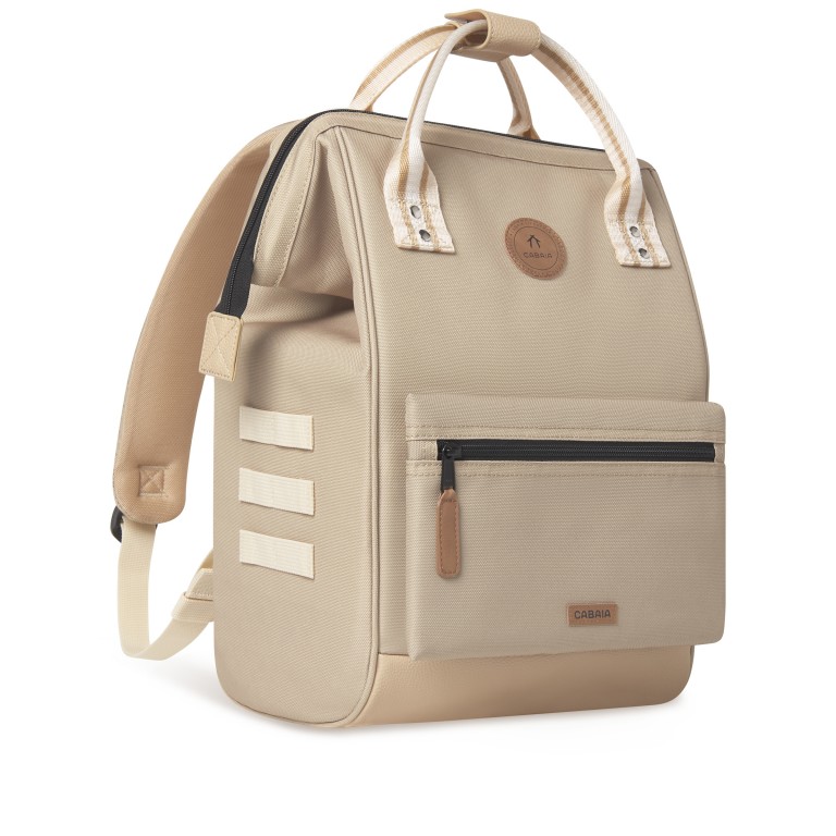 Rucksack Adventurer Medium Lobito mit zwei auswechselbaren Vortaschen Beige, Farbe: beige, Marke: Cabaia, EAN: 3701328388777, Abmessungen in cm: 27x41x16, Bild 4 von 10