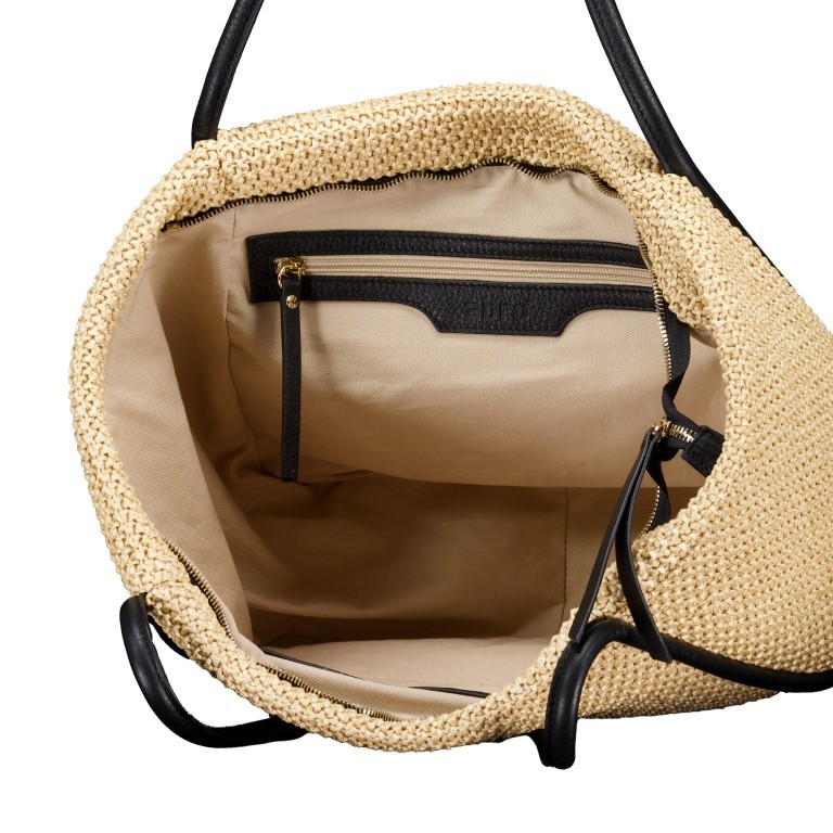 Shopper Maglia Raffia Willow L Natural Black, Farbe: beige, Marke: Abro, EAN: 4067278679068, Abmessungen in cm: 50x29x15, Bild 5 von 5