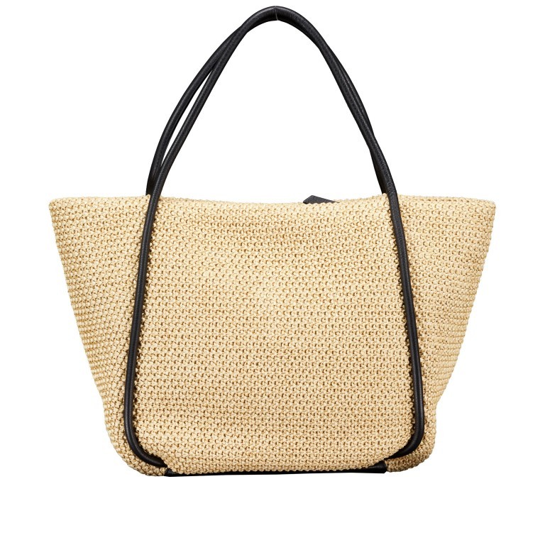 Shopper Maglia Raffia Willow L Natural Black, Farbe: beige, Marke: Abro, EAN: 4067278679068, Abmessungen in cm: 50x29x15, Bild 3 von 5