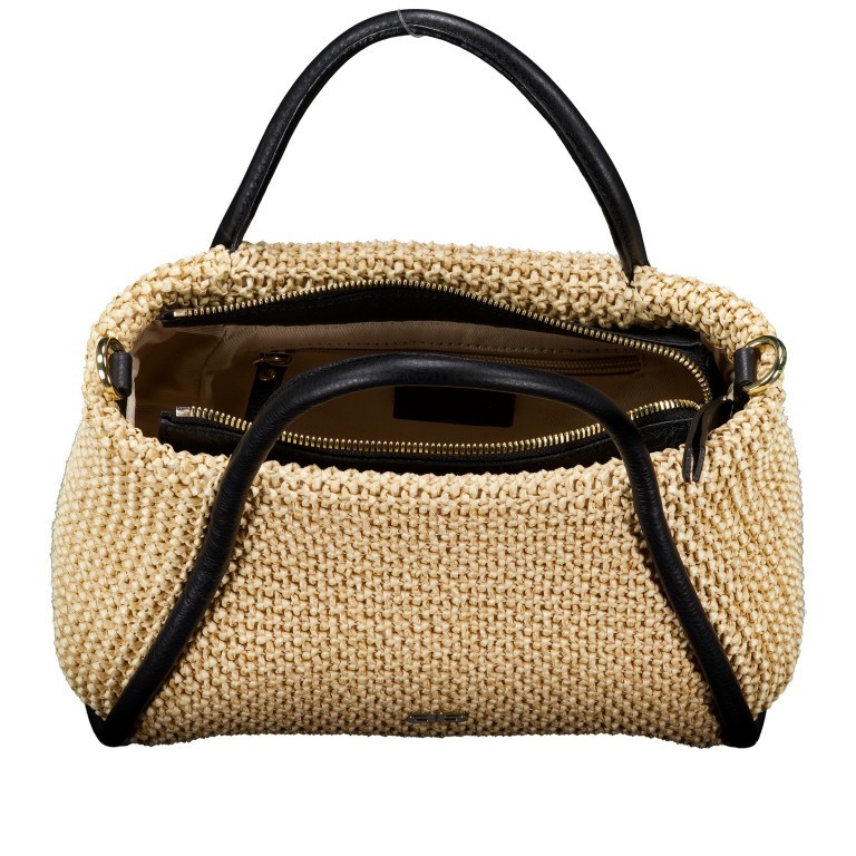 Handtasche Maglia Raffia Willow S Natural Black, Farbe: beige, Marke: Abro, EAN: 4067278678894, Abmessungen in cm: 25x17x8, Bild 7 von 7