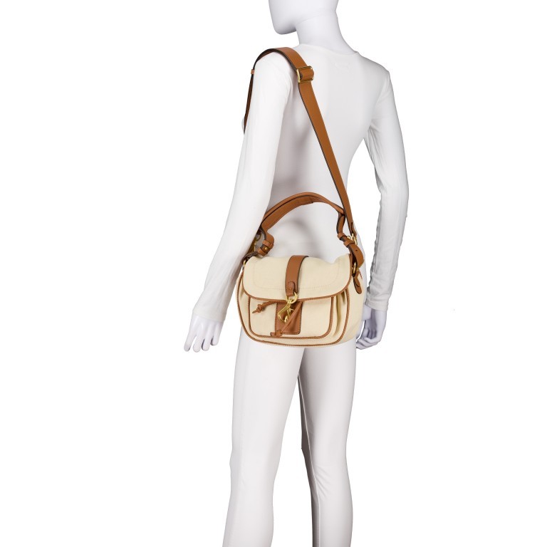 Umhängetasche Olana Cotton Star Saddle Natural Cuoio, Farbe: cognac, Marke: Abro, EAN: 4067278676715, Abmessungen in cm: 26x22x10, Bild 6 von 8
