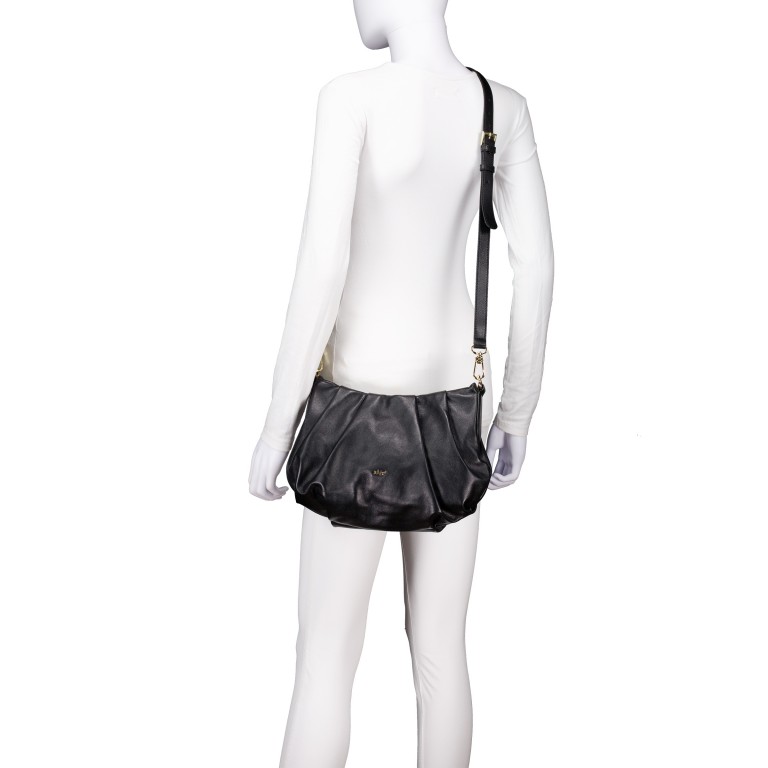 Beuteltasche Piuma Lucido Daya Black Gold, Farbe: schwarz, Marke: Abro, EAN: 4067278656182, Abmessungen in cm: 32x21x10, Bild 6 von 7