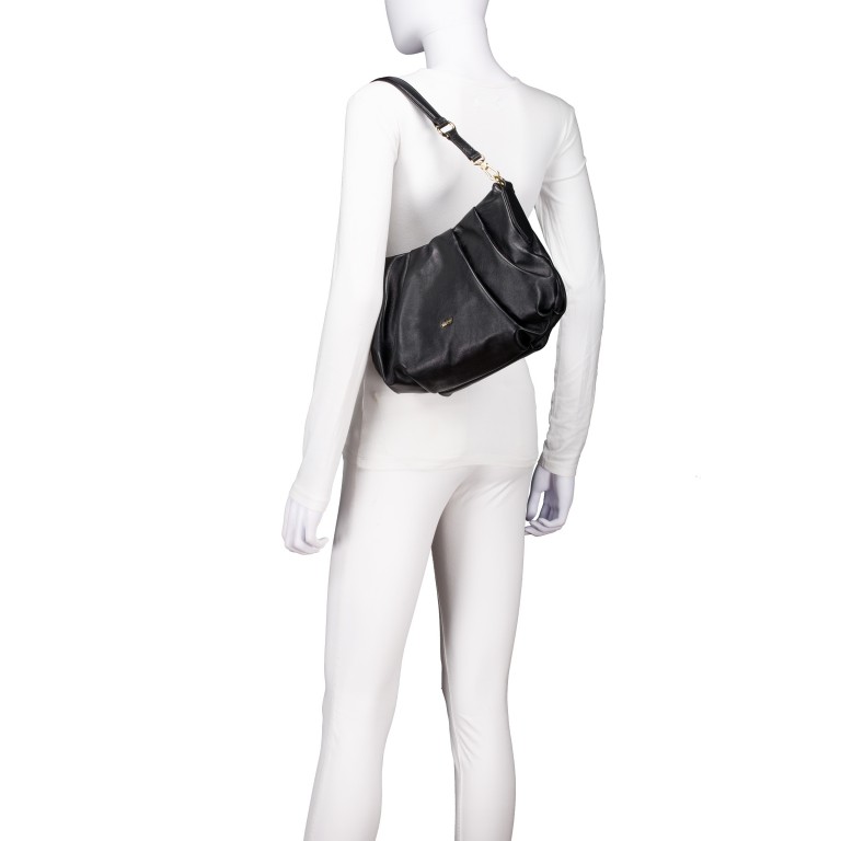 Beuteltasche Piuma Lucido Daya Black Gold, Farbe: schwarz, Marke: Abro, EAN: 4067278656182, Abmessungen in cm: 32x21x10, Bild 4 von 7