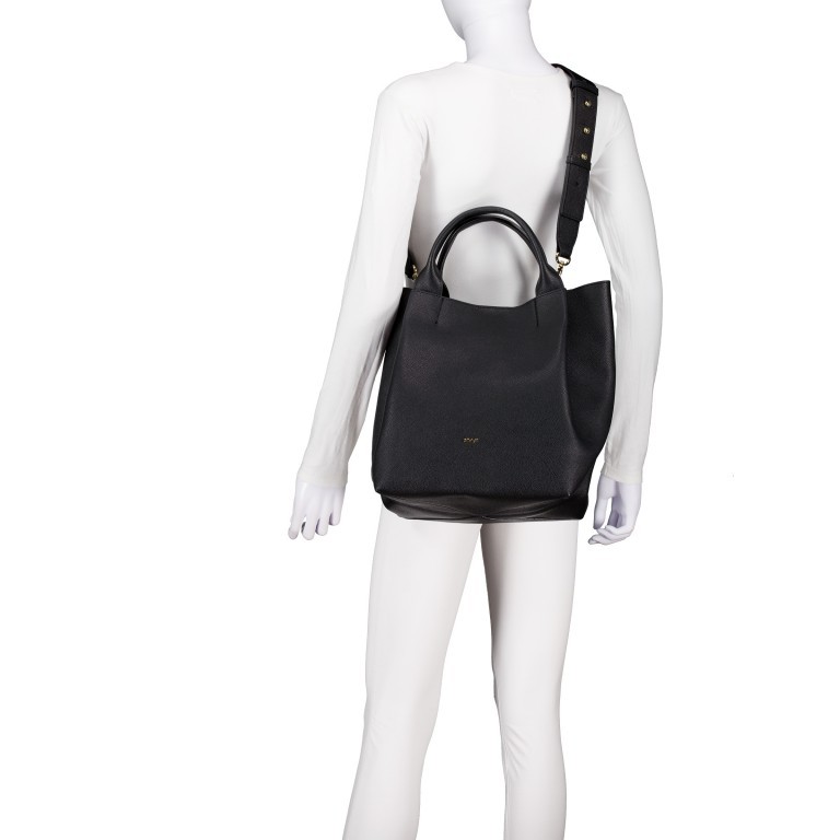 Handtasche Epson Essential Medium Black Gold, Farbe: schwarz, Marke: Abro, EAN: 4067278655871, Abmessungen in cm: 35x32x20, Bild 6 von 7