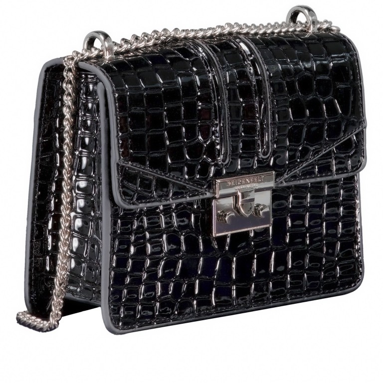 Umhängetasche Roros Croco Print Black, Farbe: schwarz, Marke: Seidenfelt, EAN: 4262455840617, Abmessungen in cm: 21x16.5x6.5, Bild 2 von 8