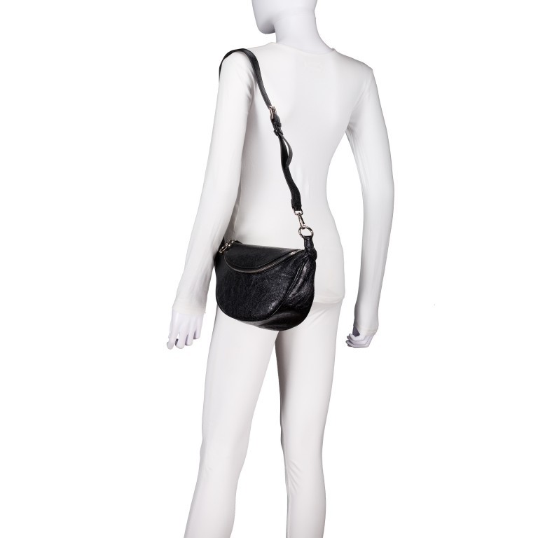 Umhängetasche Big Skien Glossy Black, Farbe: schwarz, Marke: Seidenfelt, EAN: 4262455841294, Abmessungen in cm: 28x17x9, Bild 5 von 10