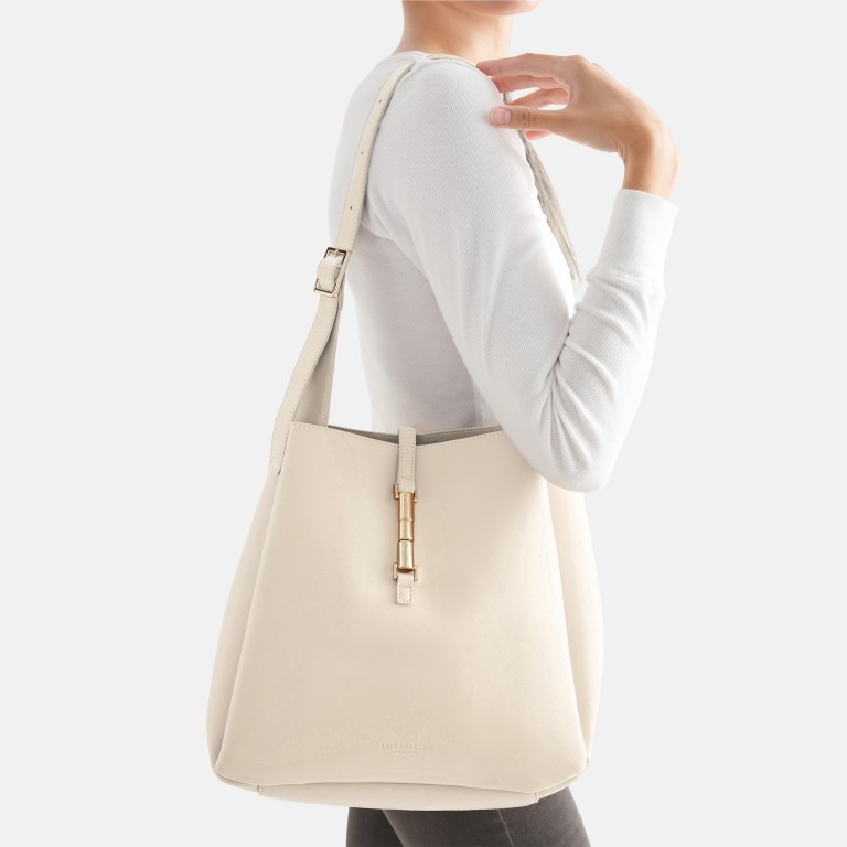 Beuteltasche Loviisa Hobo Cream, Farbe: beige, Marke: Seidenfelt, EAN: 4262455841737, Abmessungen in cm: 32x32x12, Bild 4 von 5