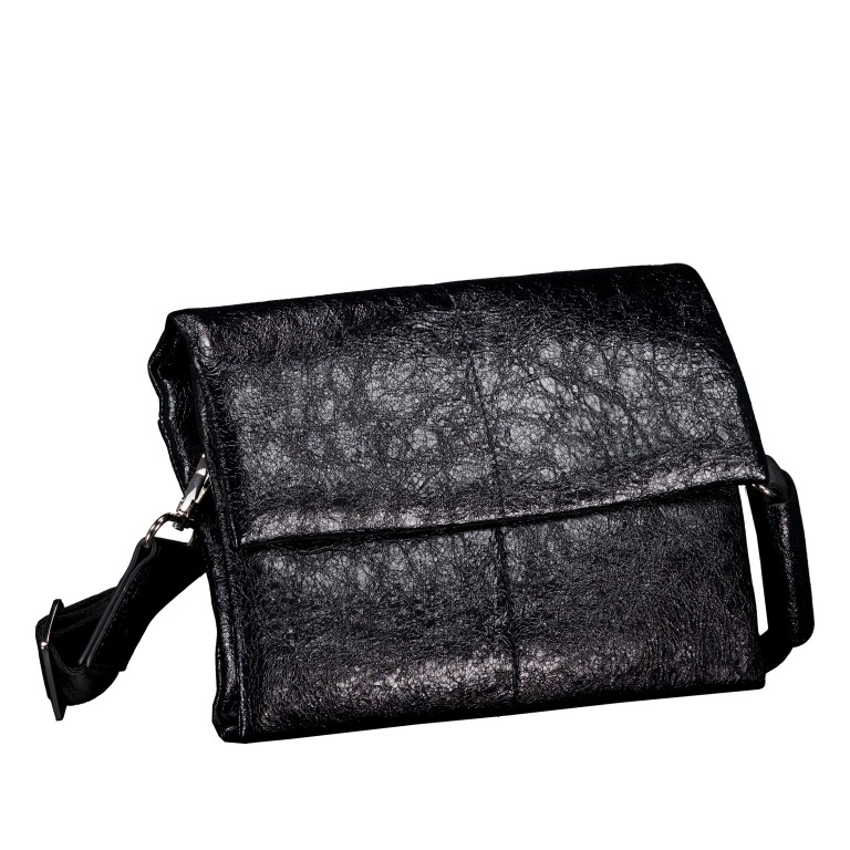 Umhängetasche Vejen Crossbag Glossy Black, Farbe: schwarz, Marke: Seidenfelt, EAN: 4262455842727, Abmessungen in cm: 23x18x3, Bild 2 von 7