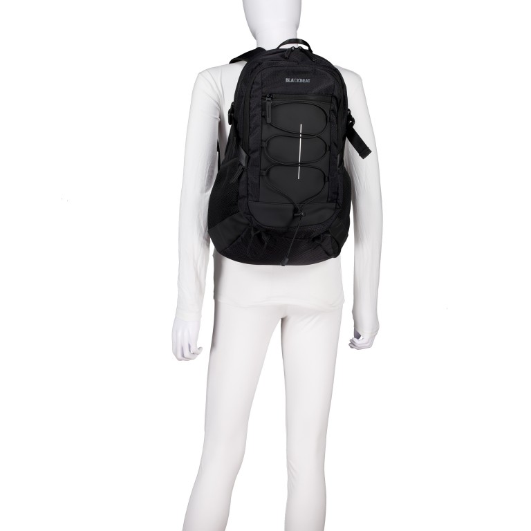 Rucksack Trondheim Hurlock mit Laptopfach 15.6 Zoll Schwarz, Farbe: schwarz, Marke: Blackbeat, EAN: 4066727006424, Abmessungen in cm: 32x49x18, Bild 4 von 8