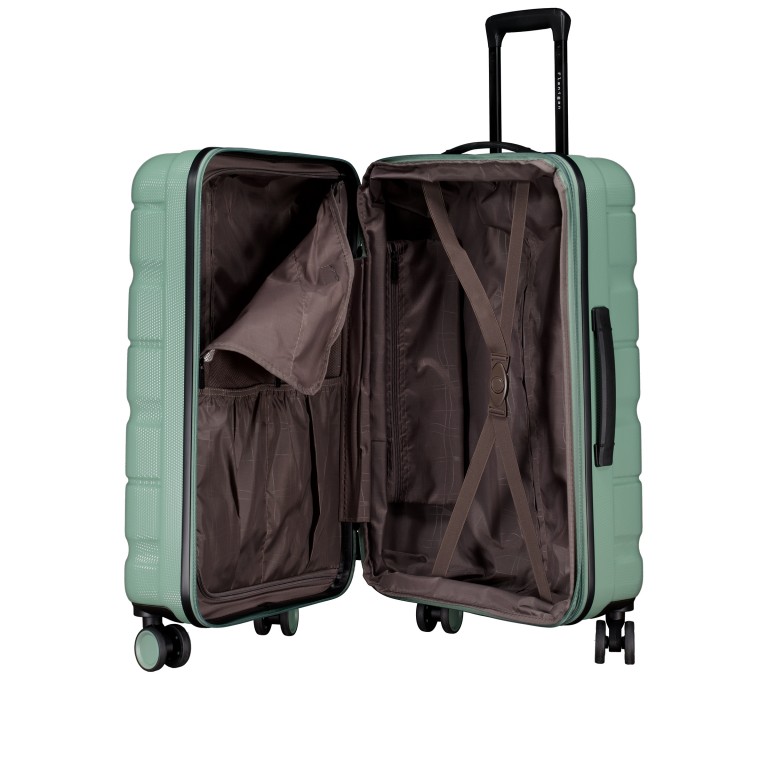 Koffer FLA13 erweiterbar Größe M Light Green, Farbe: grün/oliv, Marke: Flanigan, EAN: 4066727003560, Abmessungen in cm: 44.5x66x28, Bild 7 von 9