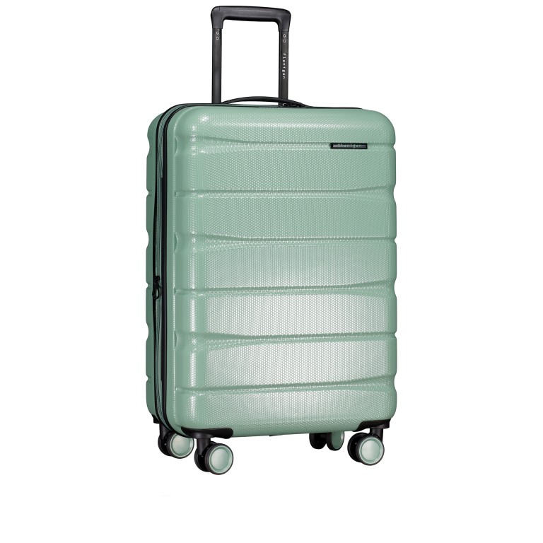 Koffer FLA13 erweiterbar Größe M Light Green, Farbe: grün/oliv, Marke: Flanigan, EAN: 4066727003560, Abmessungen in cm: 44.5x66x28, Bild 2 von 9
