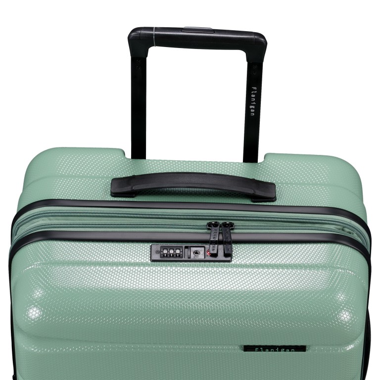 Koffer FLA13 erweiterbar Größe M Light Green, Farbe: grün/oliv, Marke: Flanigan, EAN: 4066727003560, Abmessungen in cm: 44.5x66x28, Bild 9 von 9