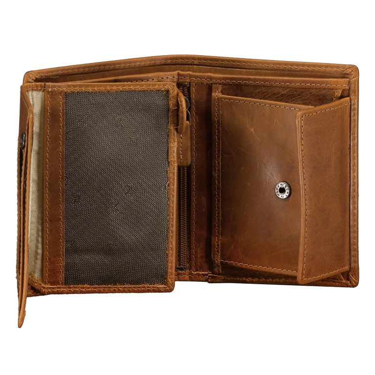 Geldbörse Oil pull up mit RFID-Schutz Cognac, Farbe: cognac, Marke: Hausfelder Manufaktur, EAN: 4065646024151, Abmessungen in cm: 9.7x12.2x2.7, Bild 5 von 6