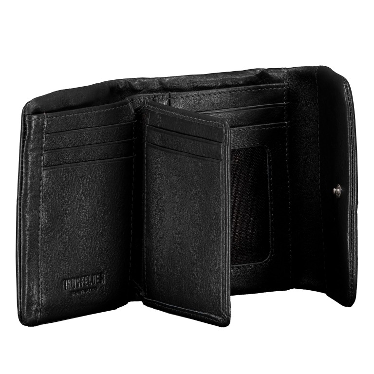 Geldbörse Nappa mit RFID-Schutz Black, Farbe: schwarz, Marke: Hausfelder Manufaktur, EAN: 4065646024182, Abmessungen in cm: 11.5x9.2x2.5, Bild 4 von 5