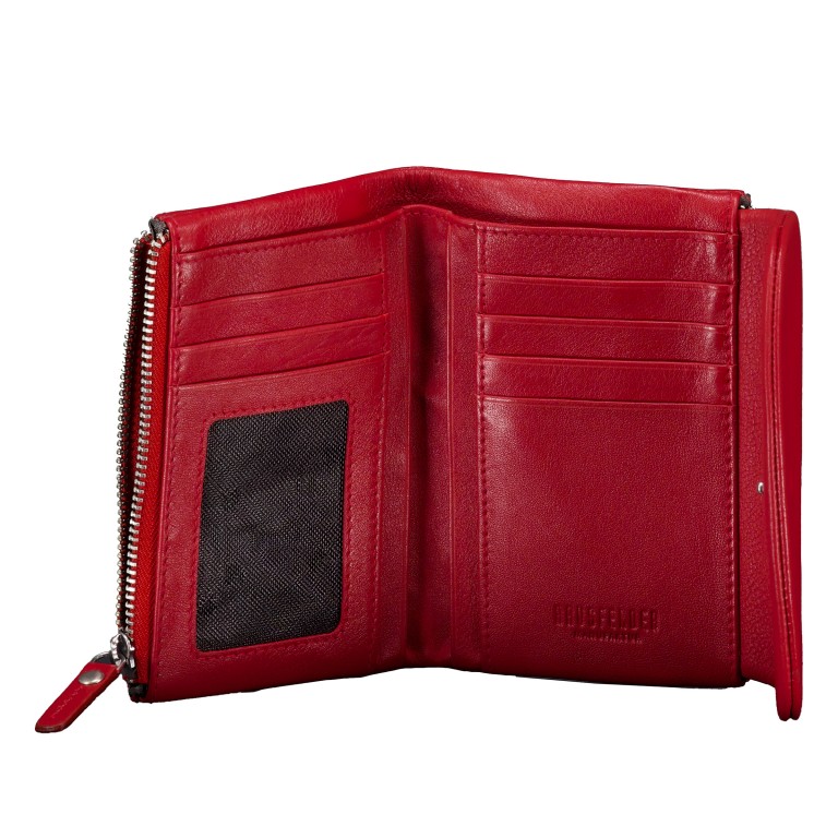 Geldbörse Nappa mit RFID-Schutz Red, Farbe: rot/weinrot, Marke: Hausfelder Manufaktur, EAN: 4065646024250, Abmessungen in cm: 13.5x9.7x2.7, Bild 4 von 4