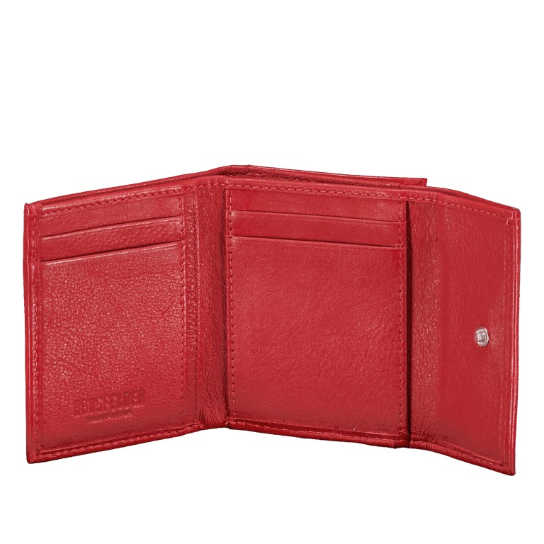 Geldbörse Nappa mit RFID-Schutz Red, Farbe: rot/weinrot, Marke: Hausfelder Manufaktur, EAN: 4065646024304, Abmessungen in cm: 9.8x8.5x3, Bild 4 von 5