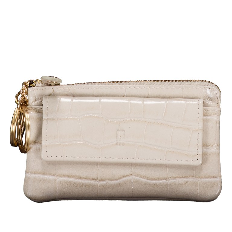 Schlüsseletui Kroko Light Beige, Farbe: beige, Marke: Hausfelder Manufaktur, EAN: 4065646024465, Abmessungen in cm: 12.5x8x1.7, Bild 1 von 4