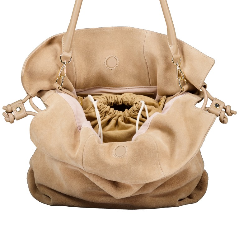 Umhängetasche Cool Companion Suede M mit herausnehmbarem Beutel Sand, Farbe: beige, Marke: Hey Marly, EAN: 4262459829472, Abmessungen in cm: 24x38x18, Bild 6 von 6