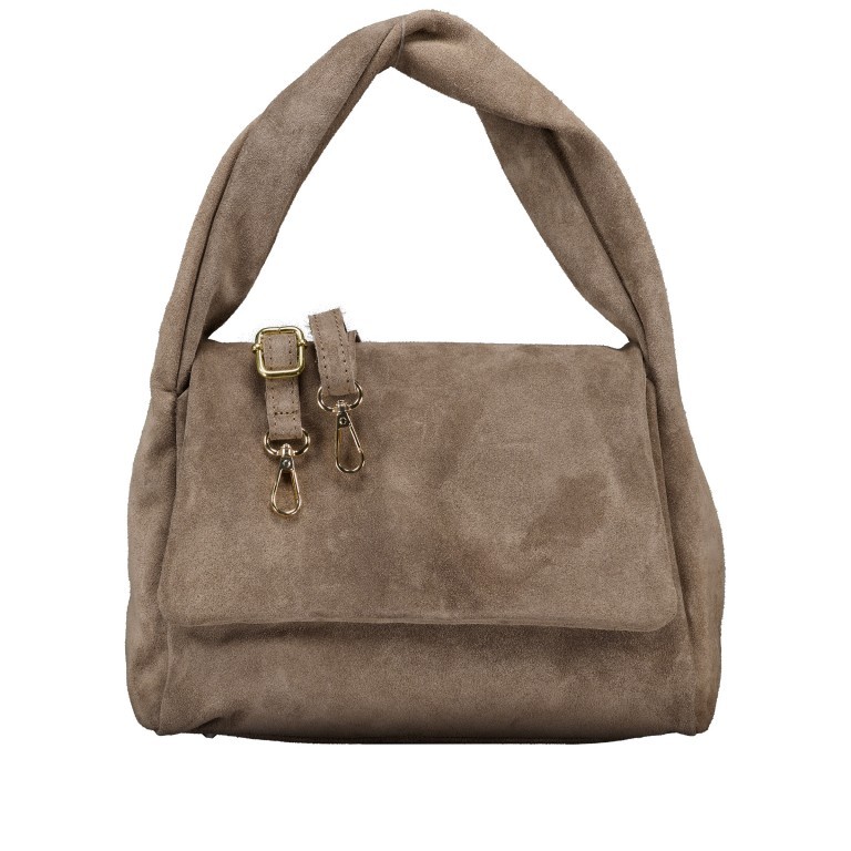 Umhängetasche Velours Taupe, Farbe: taupe/khaki, Marke: Hausfelder Manufaktur, EAN: 4065646025455, Abmessungen in cm: 26x20.5x12.5, Bild 1 von 8