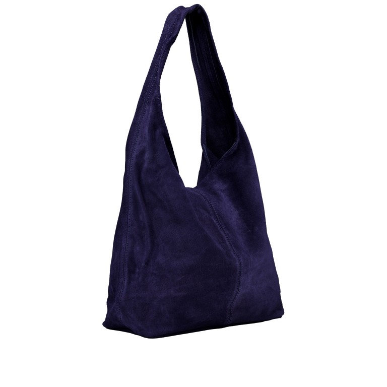 Beuteltasche Velours Dunkelblau, Farbe: blau/petrol, Marke: Hausfelder Manufaktur, EAN: 4065646025462, Abmessungen in cm: 32.5x32x17, Bild 2 von 5
