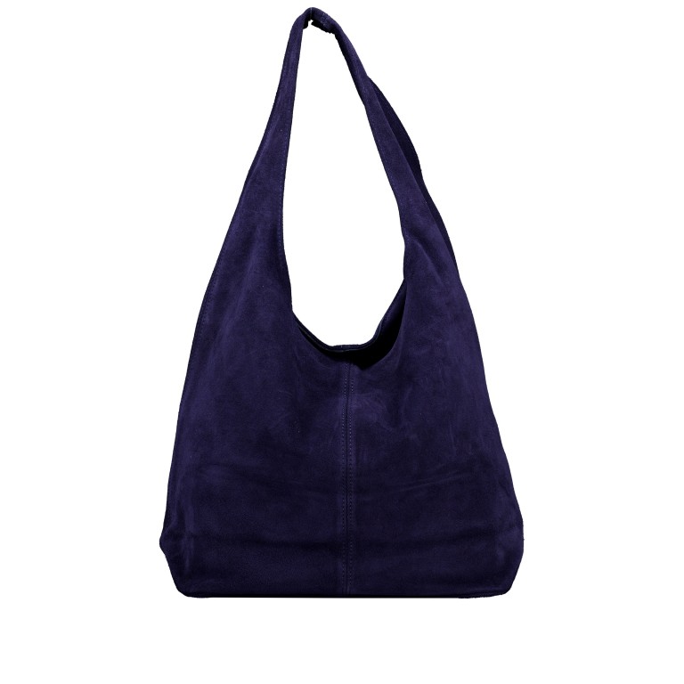 Beuteltasche Velours Dunkelblau, Farbe: blau/petrol, Marke: Hausfelder Manufaktur, EAN: 4065646025462, Abmessungen in cm: 32.5x32x17, Bild 3 von 5