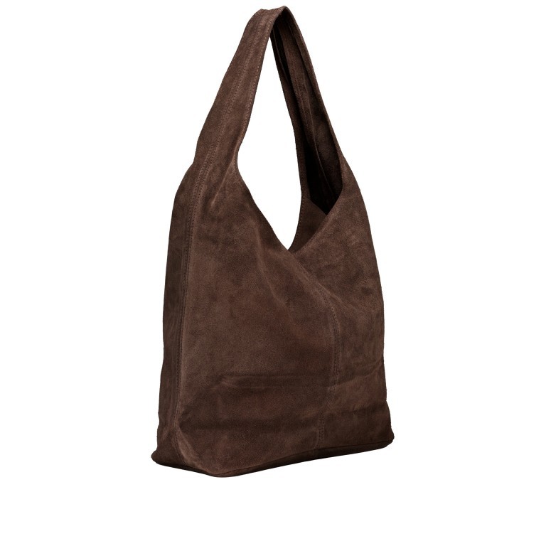 Beuteltasche Velours Dunkelbraun, Farbe: braun, Marke: Hausfelder Manufaktur, EAN: 4065646025479, Abmessungen in cm: 32.5x32x17, Bild 2 von 5