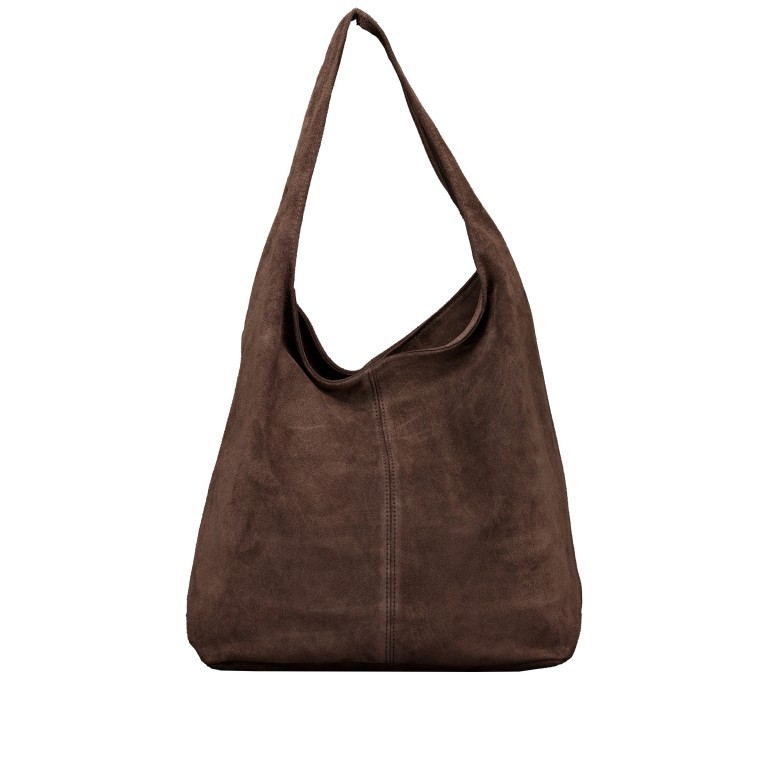 Beuteltasche Velours Dunkelbraun, Farbe: braun, Marke: Hausfelder Manufaktur, EAN: 4065646025479, Abmessungen in cm: 32.5x32x17, Bild 3 von 5