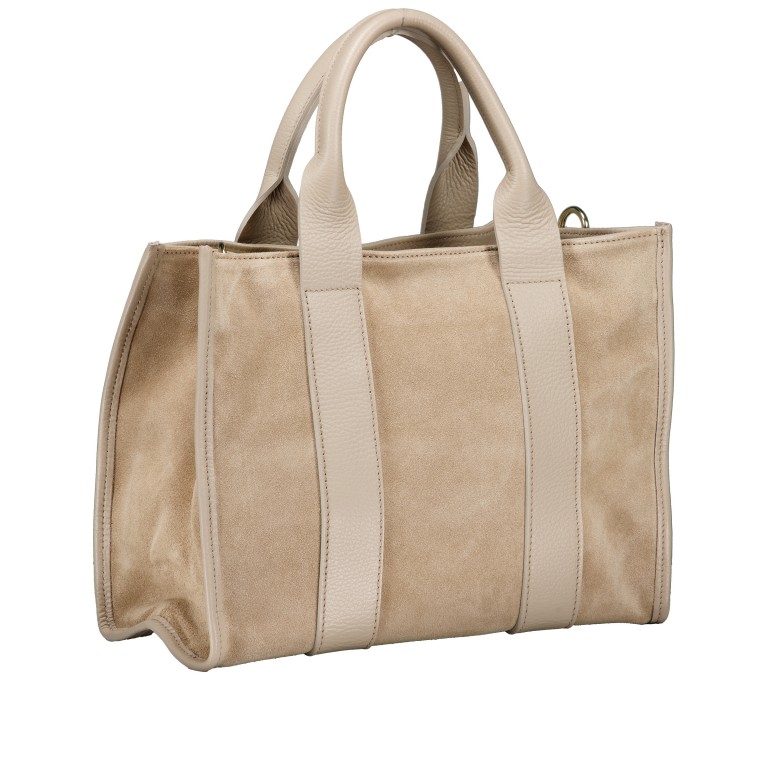 Handtasche Velours Beige, Farbe: beige, Marke: Hausfelder Manufaktur, EAN: 4065646025486, Abmessungen in cm: 32x24.5x15, Bild 2 von 8