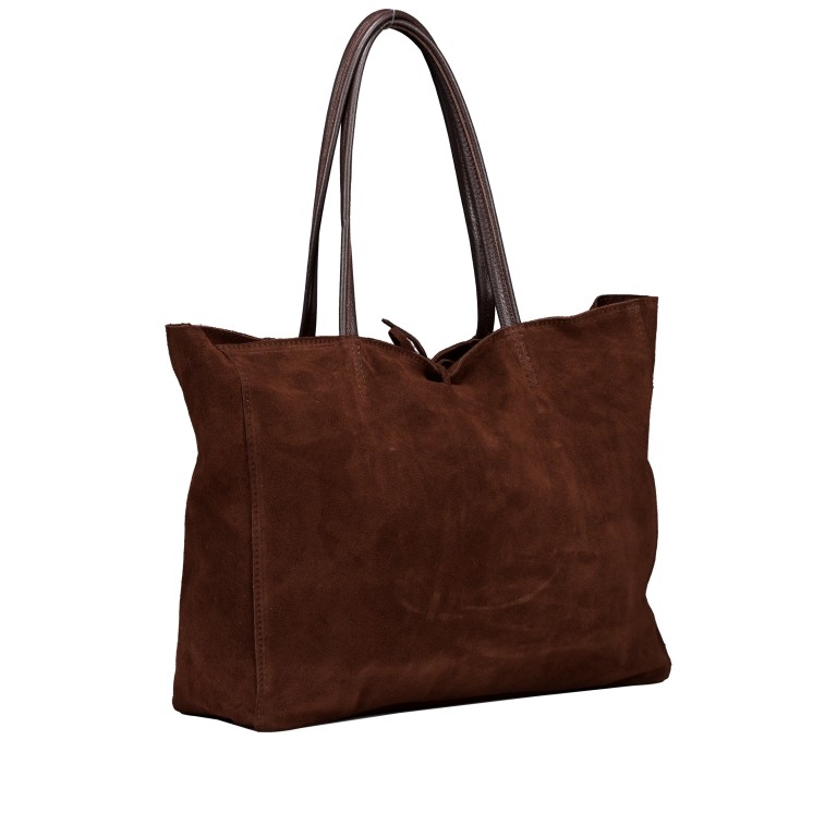 Shopper Velours Dunkelbraun, Farbe: braun, Marke: Hausfelder Manufaktur, EAN: 4065646025509, Abmessungen in cm: 36x30x12, Bild 2 von 5