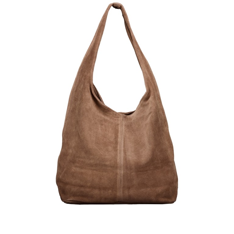 Beuteltasche Velours Taupe, Farbe: taupe/khaki, Marke: Hausfelder Manufaktur, EAN: 4065646025516, Abmessungen in cm: 32.5x32x17, Bild 3 von 5