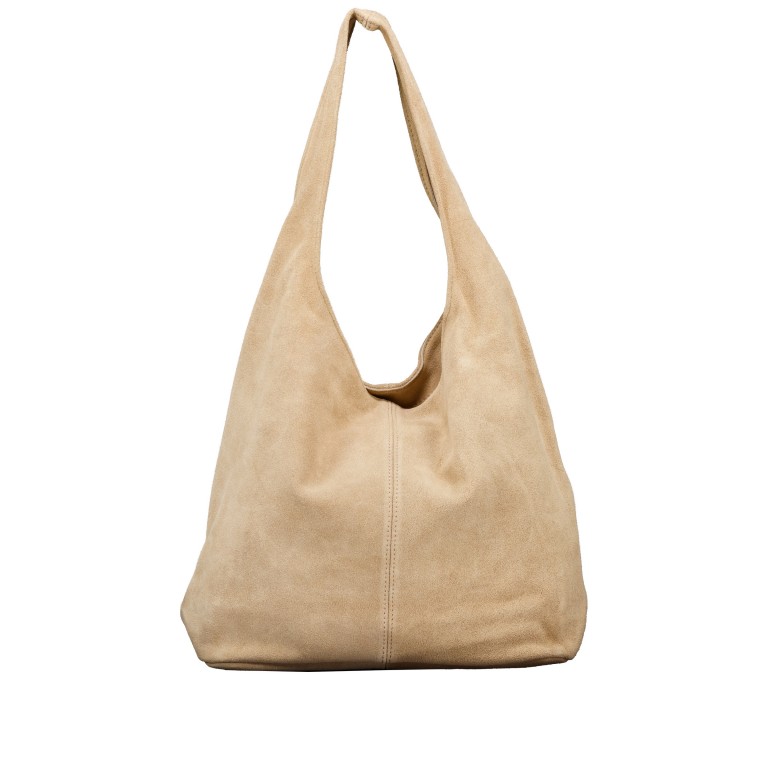 Beuteltasche Velours Beige, Farbe: beige, Marke: Hausfelder Manufaktur, EAN: 4065646025523, Abmessungen in cm: 32.5x32x17, Bild 3 von 5