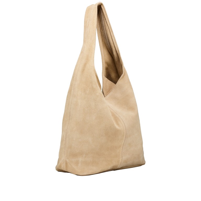 Beuteltasche Velours Beige, Farbe: beige, Marke: Hausfelder Manufaktur, EAN: 4065646025523, Abmessungen in cm: 32.5x32x17, Bild 2 von 5