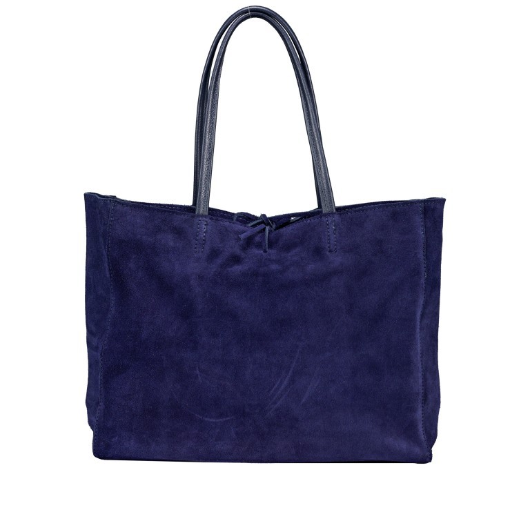Shopper Velours Dunkelblau, Farbe: blau/petrol, Marke: Hausfelder Manufaktur, EAN: 4065646025530, Abmessungen in cm: 36x30x12, Bild 3 von 5