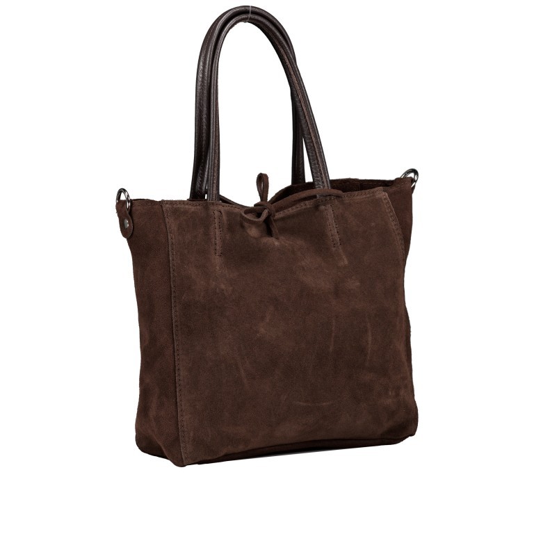 Handtasche Velours Dunkelbraun, Farbe: braun, Marke: Hausfelder Manufaktur, EAN: 4065646025554, Abmessungen in cm: 22x22x8, Bild 2 von 8