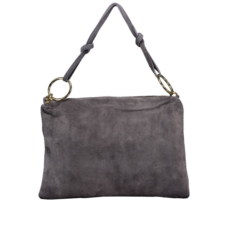 Umhängetasche Velours Dunkelgrau Gold, Farbe: grau, Marke: Hausfelder Manufaktur, Abmessungen in cm: 35x26x1.5, Bild 1 von 9