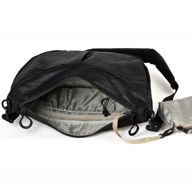 Beuteltasche Japan Re-Lite Toyo Black, Farbe: schwarz, Marke: Aunts & Uncles, EAN: 4255717208317, Abmessungen in cm: 33x21x10, Bild 6 von 8