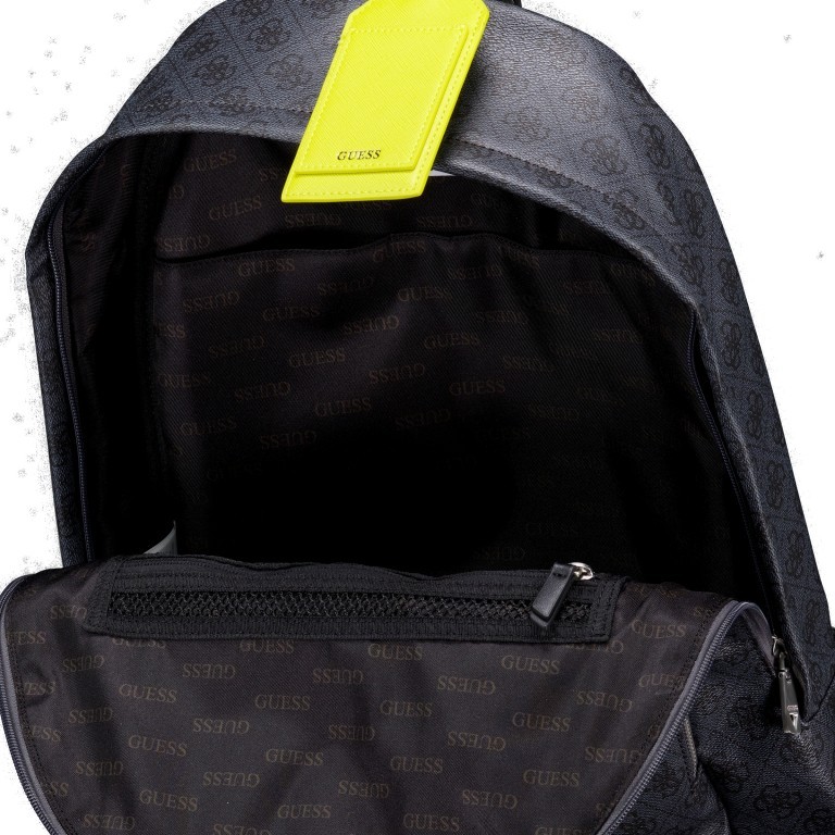 Freizeitrucksack Milano 4G-Logo mit Laptopfach 15 Zoll Black Lime, Farbe: schwarz, Marke: Guess, EAN: 7620837298963, Abmessungen in cm: 30x42x12, Bild 6 von 6