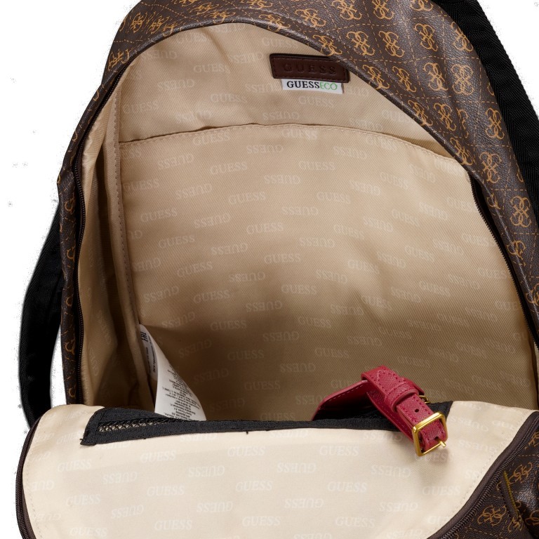 Freizeitrucksack Milano 4G-Logo mit Laptopfach 15 Zoll Brown Ochre Burgundy, Farbe: braun, Marke: Guess, EAN: 7620837298987, Abmessungen in cm: 30x42x12, Bild 6 von 6