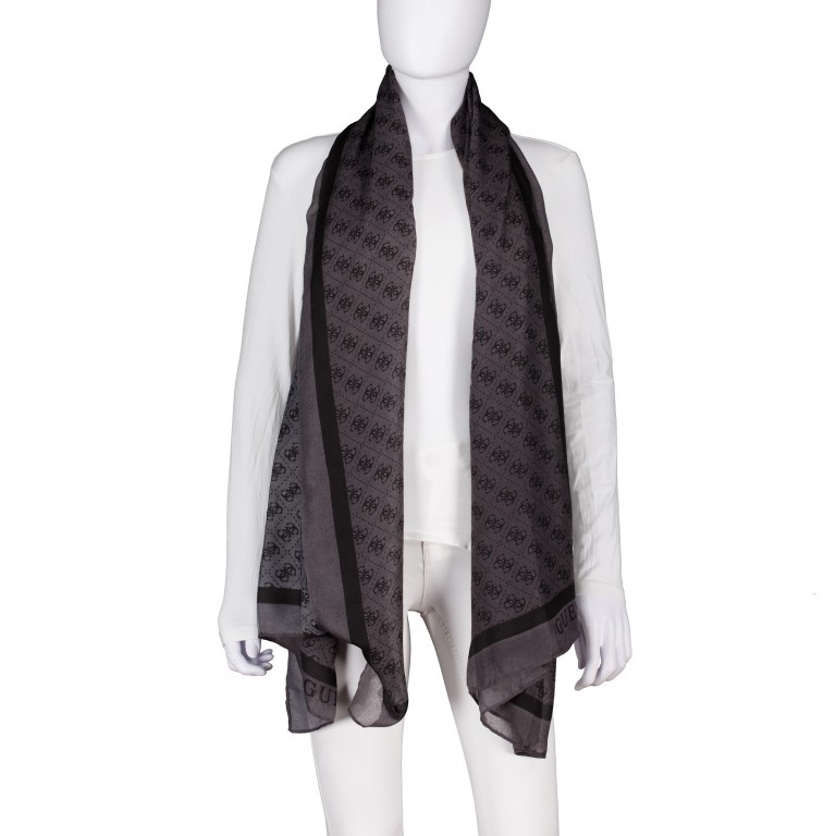 Schal Katya Coal Logo, Farbe: anthrazit, Marke: Guess, EAN: 7628907214745, Abmessungen in cm: 85x180x0.2, Bild 1 von 2