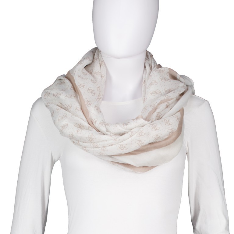 Schal Katya White Logo, Farbe: weiß, Marke: Guess, EAN: 7628907214776, Abmessungen in cm: 85x180x0.2, Bild 2 von 2