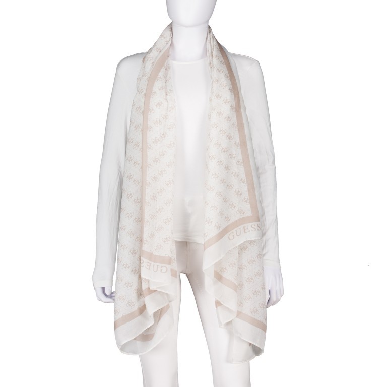 Schal Katya White Logo, Farbe: weiß, Marke: Guess, EAN: 7628907214776, Abmessungen in cm: 85x180x0.2, Bild 1 von 2