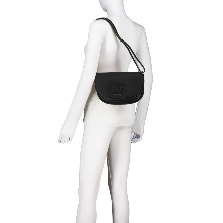 Umhängetasche Calebra Black, Farbe: schwarz, Marke: Guess, EAN: 0190231958345, Abmessungen in cm: 24x15.5x7.5, Bild 4 von 6