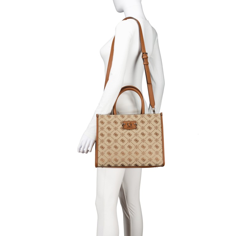 Handtasche Neda 4G-Logo Peony Latte, Farbe: braun, Marke: Guess, EAN: 0190231975526, Abmessungen in cm: 33.5x25x12.5, Bild 5 von 8